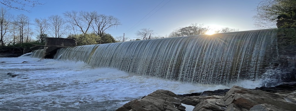 Waterfall with powerful vortex energy